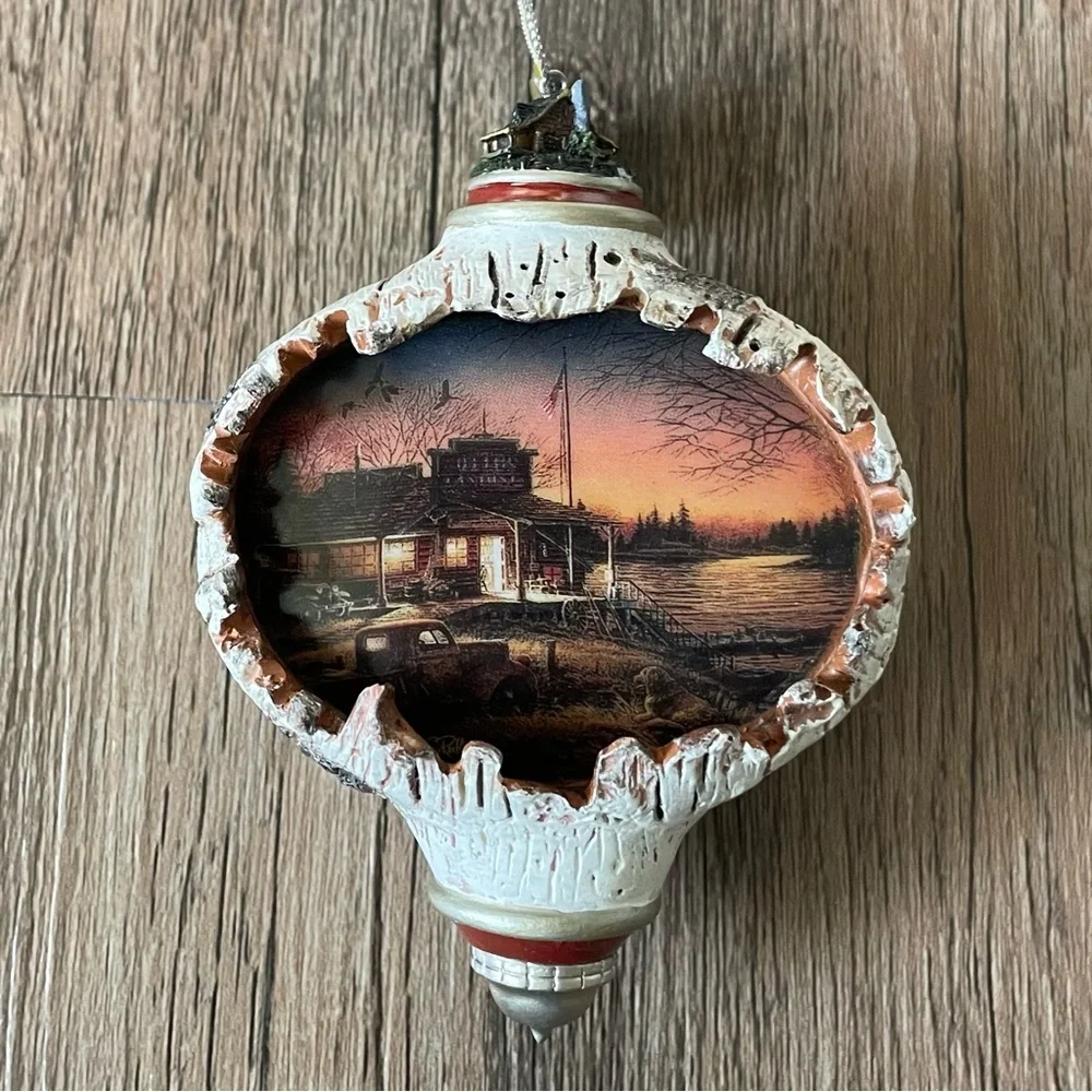 2002 Terry Redlin “Total Comfort” Illuminated Christmas Ornament Bradford Hadley